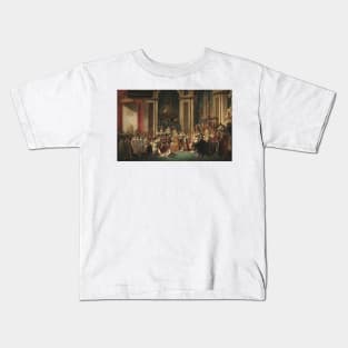 Coronation of Emperor Napoleon I and Coronation of the Empress Josephine in Notre-Dame de Paris, December 2, 1804 by Jacques-Louis David and Georges Rouget Kids T-Shirt